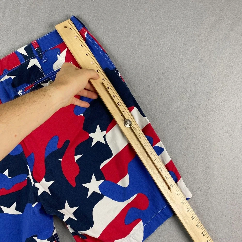 Polo Ralph Lauren Shorts Men 38 Chino US Flag Camo Stars And Stripes Pony Preppy